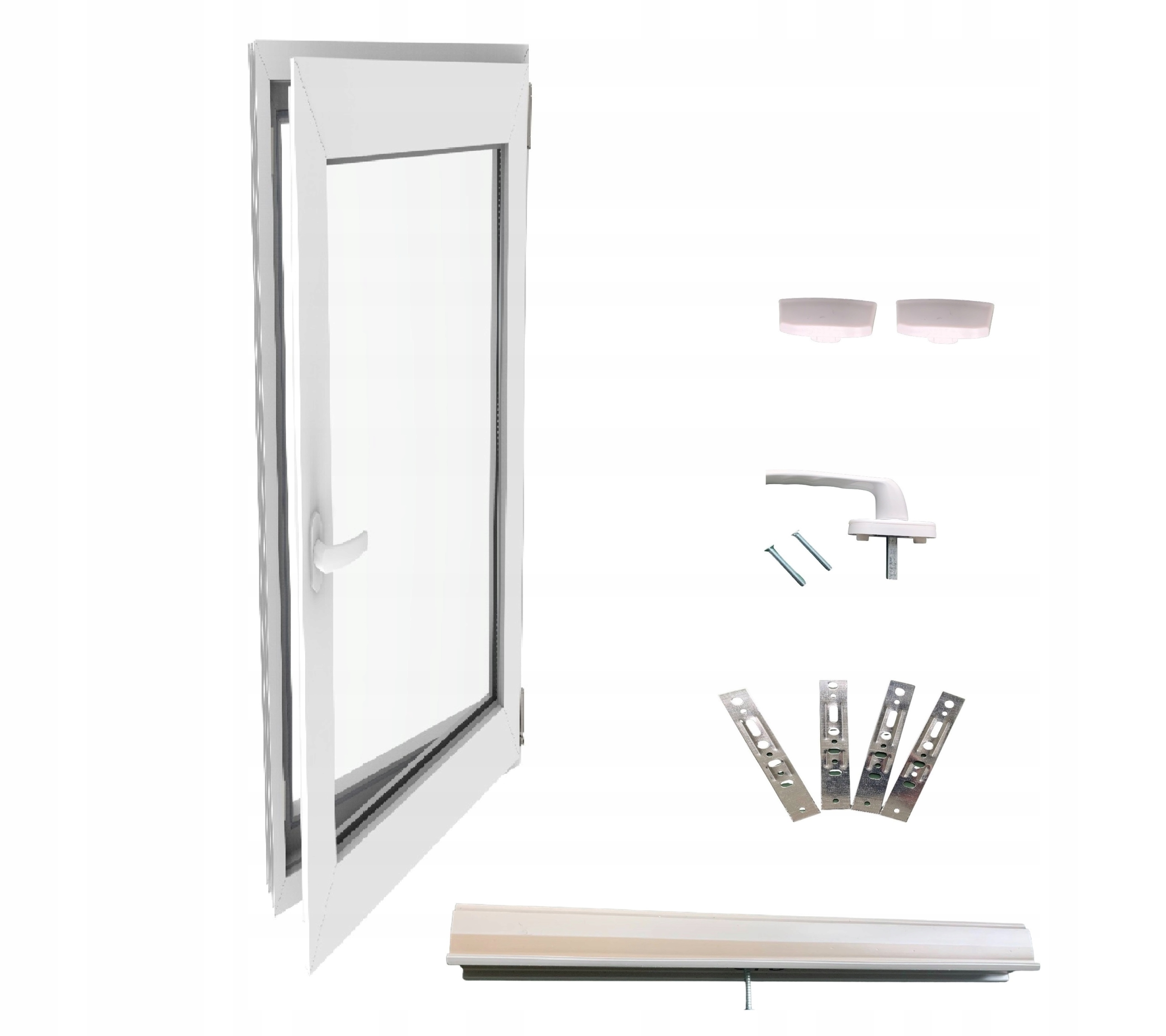 Okno PVC Lorac 40x60 cm, výklopné a otočné, pravé, biele